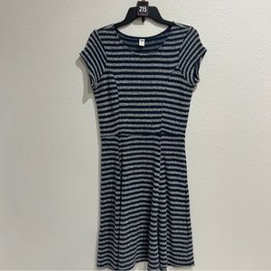 215. Old Navy Dress Stripe Blue Tweed